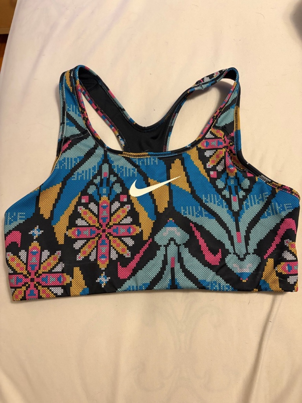 Nike Multicolor Racerback Sports Bra - Black, Blue & Pink